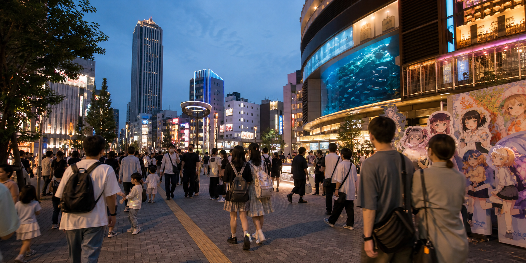 池袋アニメ・カルチャー散歩2026|買い物・水族館・夜ごはんの回り方の夜または締め方のイメージ