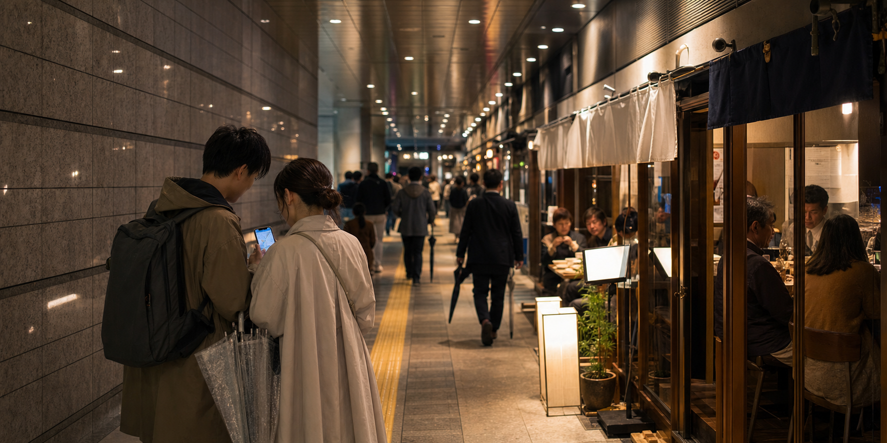 雨の日東京モデルコース2026｜濡れずに楽しむ美術館・地下街・夜ごはんの夜または締め方のイメージ